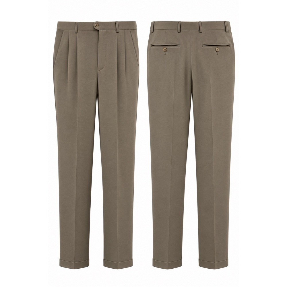 Men's Zanella Italy Platinum Bennett  Trousers weave Wool pants 36 Taupe Tan